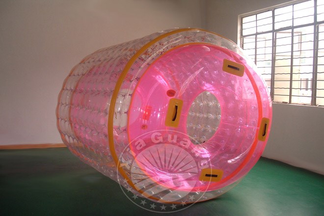 滦县粉色系充气水上滚筒